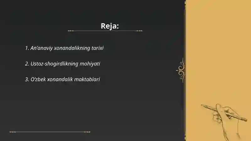 An'anaviy xonandalik ustoz shogird an'analari 2