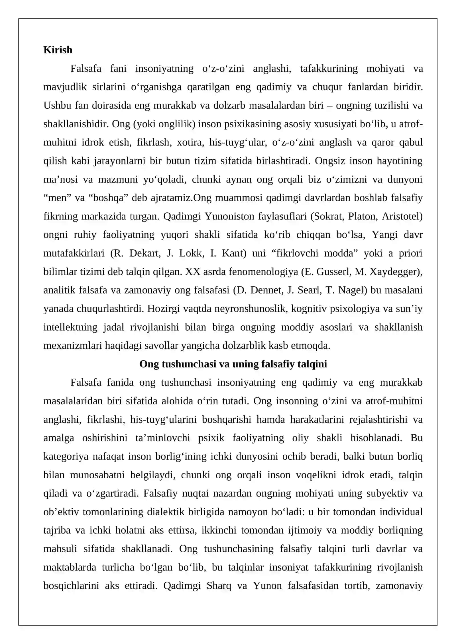 Ongning tuzilishi va shakllanishi 2