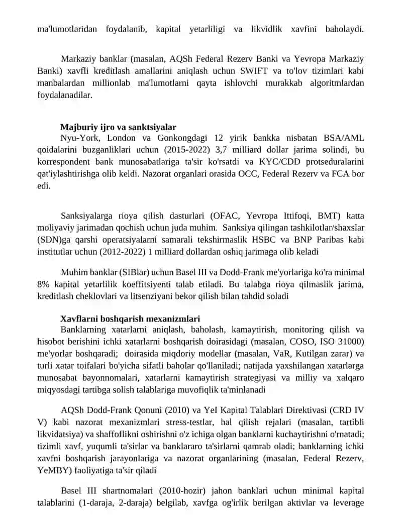 Bank nazorat qilish 2