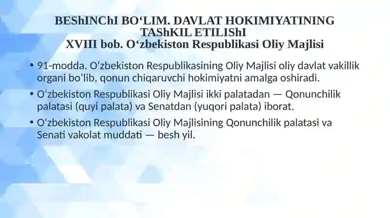O‘zbekiston Respublikasi Oliy Majlisi 2