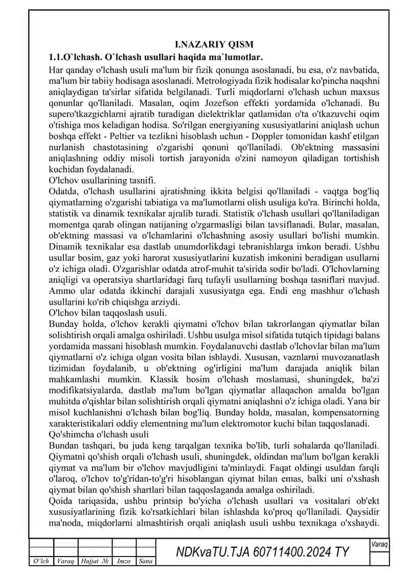 Sohaning texnologik o‘lchashlari va asboblari 2