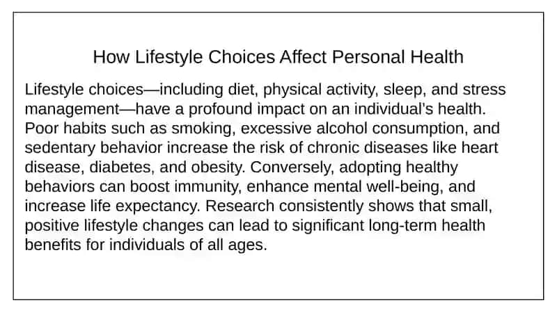 Lifestyle and Health Essay Presentation 2
