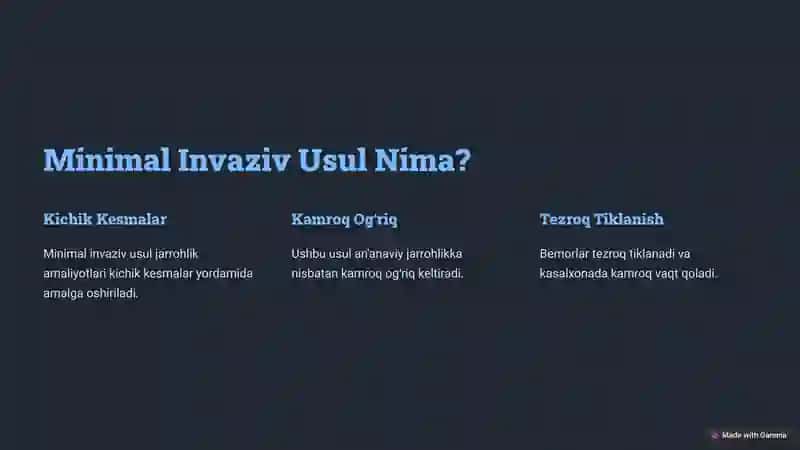 Minimal Invaziv Usul Koʻrsatma Oʻtkazish Texnikasi 2
