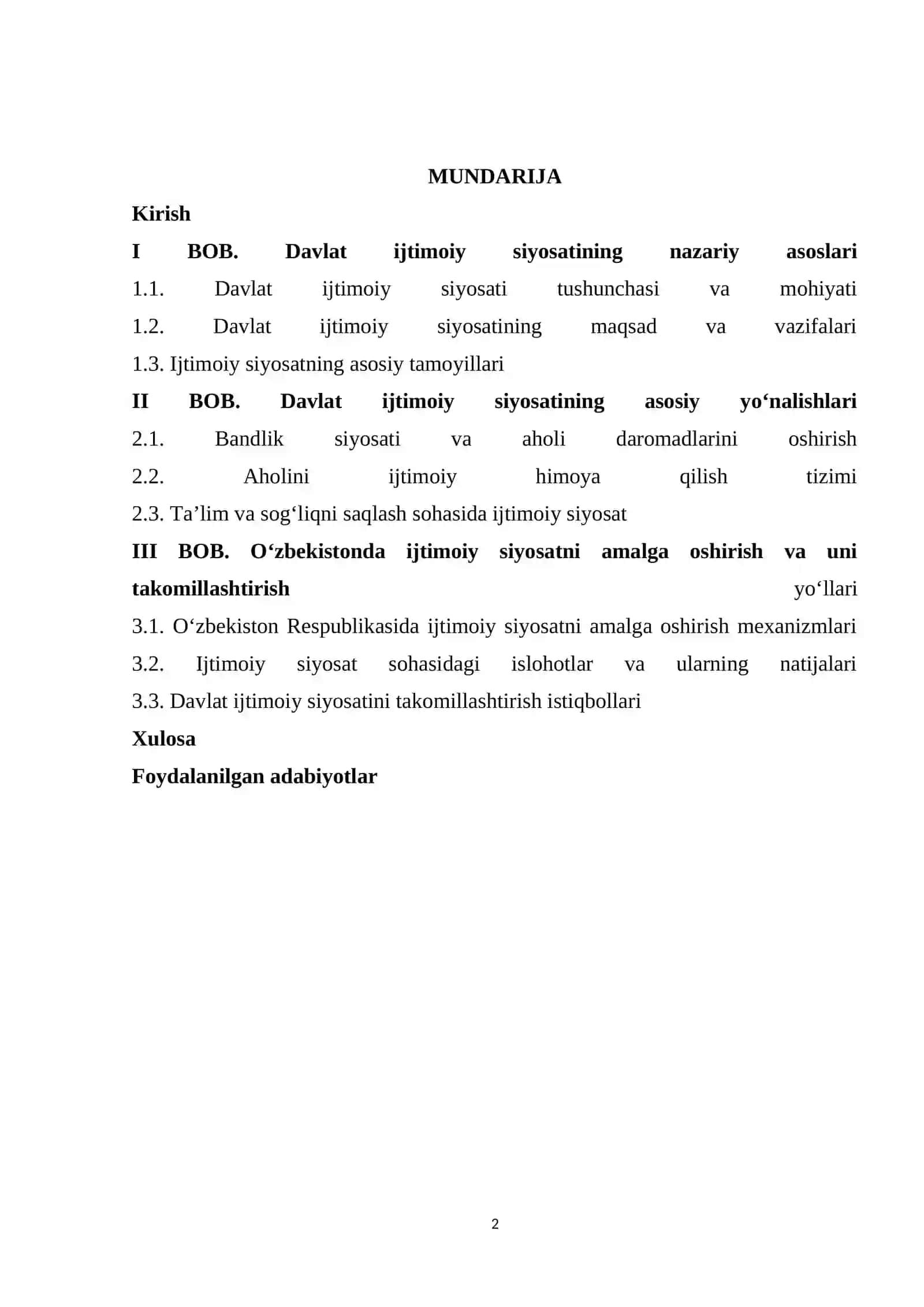 DAVLATNING IJTIMOIY SIYOSATI 2