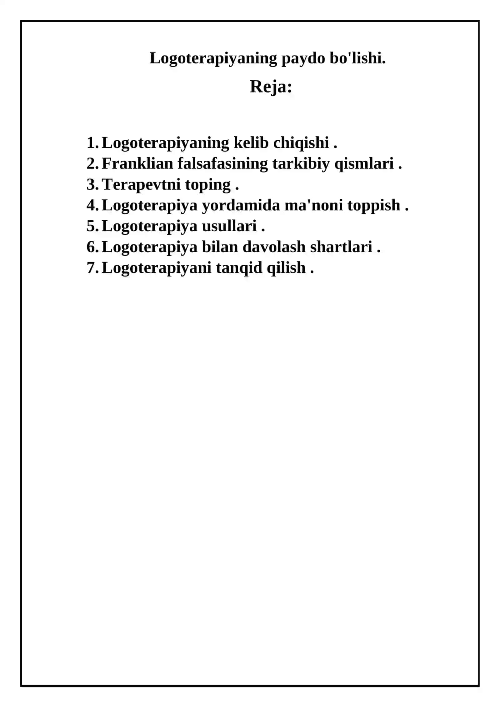 Logoterapiyaning paydo bo'lishi 2