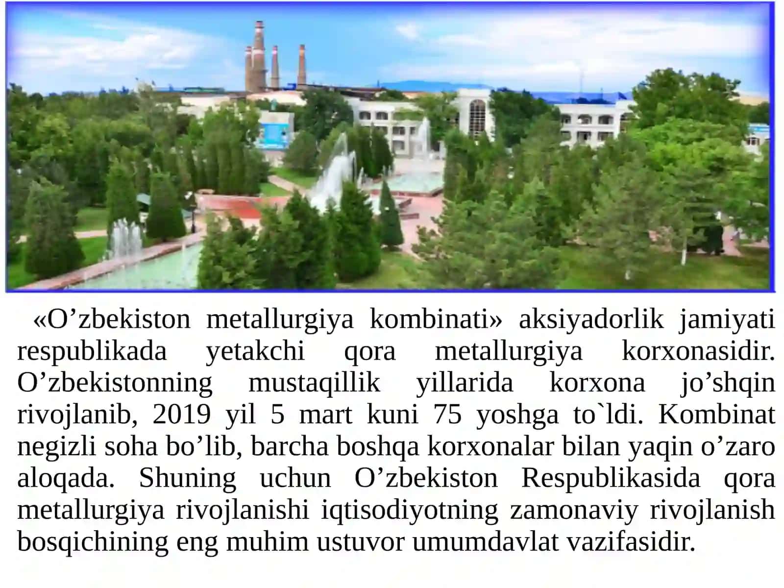 O'zbekiston Metallurgiya Kombinati 2