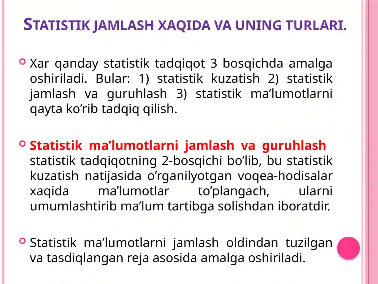 Statistik jamlash va lash 2