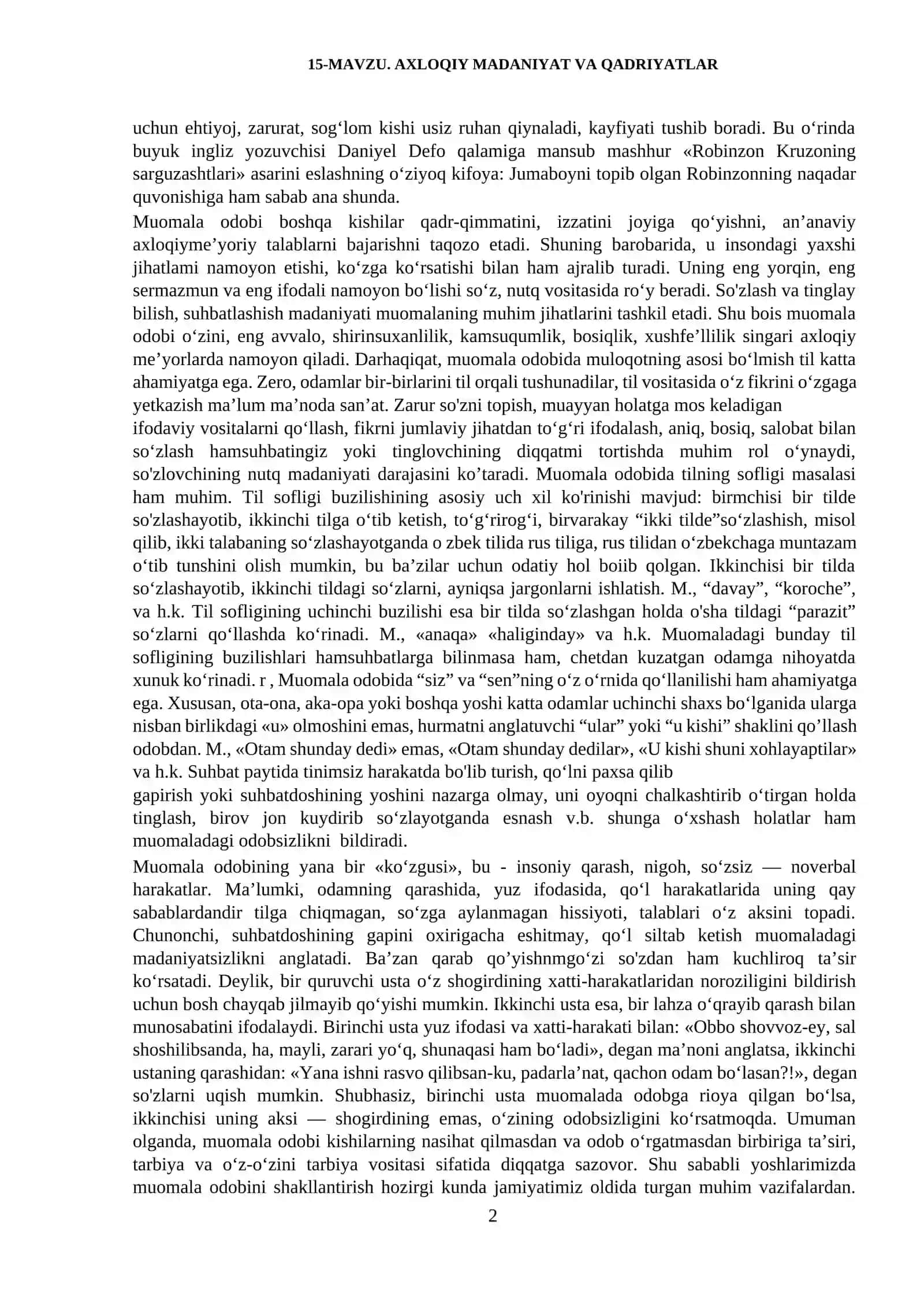 AXLOQIY MADANIYAT VA QADRIYATLAR 2