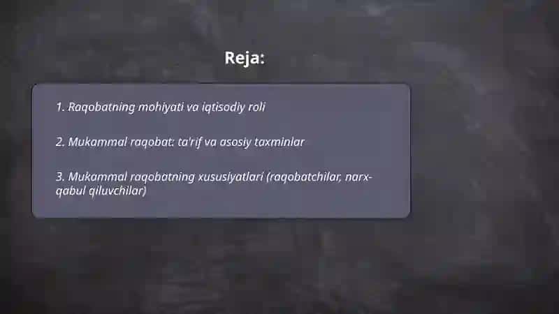 Raqobatning mohiyati va turlari 2