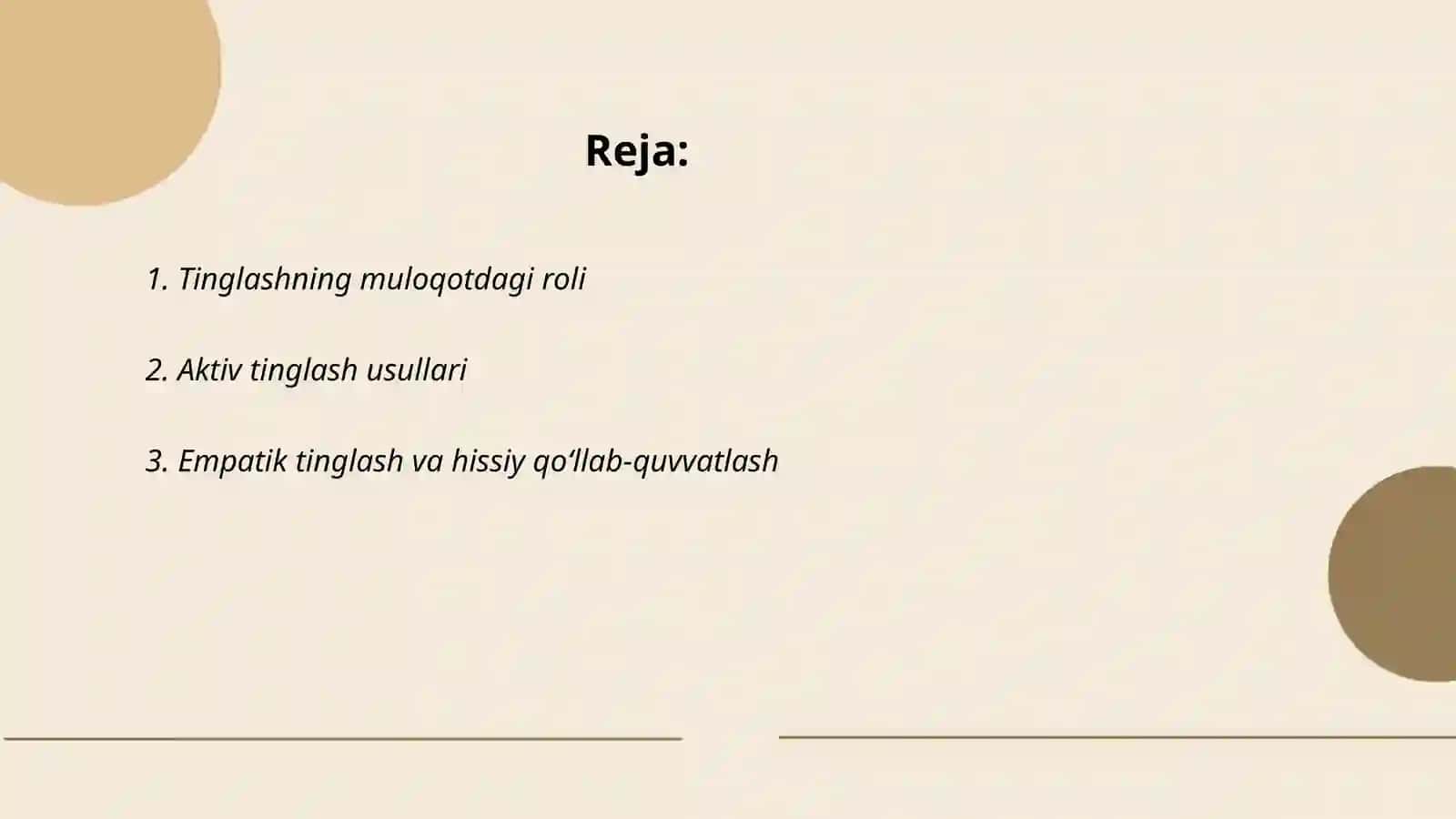 Tinglash va sukut madaniyati 2