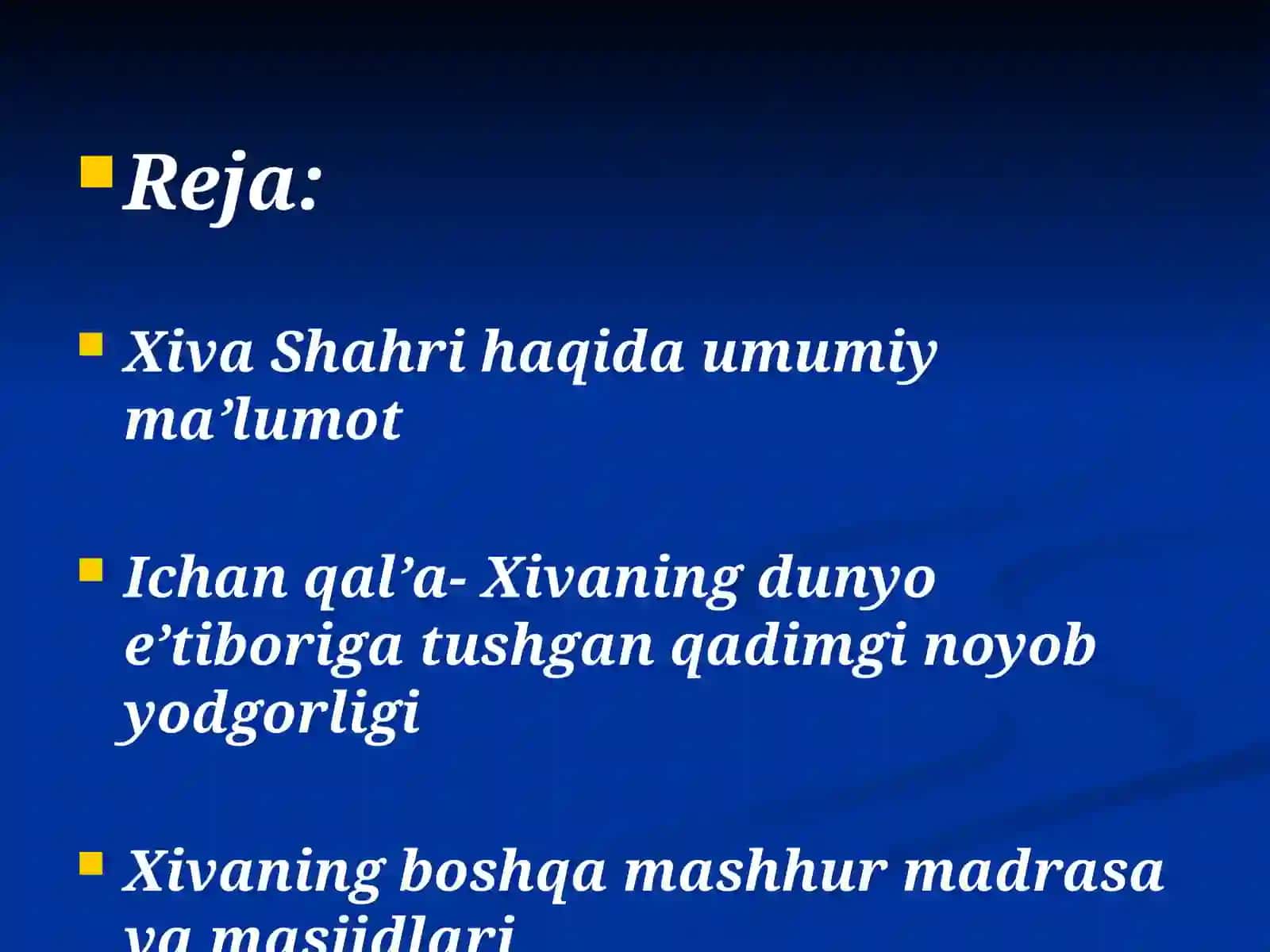 Xiva- ochiq osmon ostidagi muzey 2