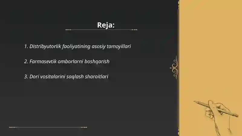 Distribyutorlik faoliyati. Farmasevtik ombor 2