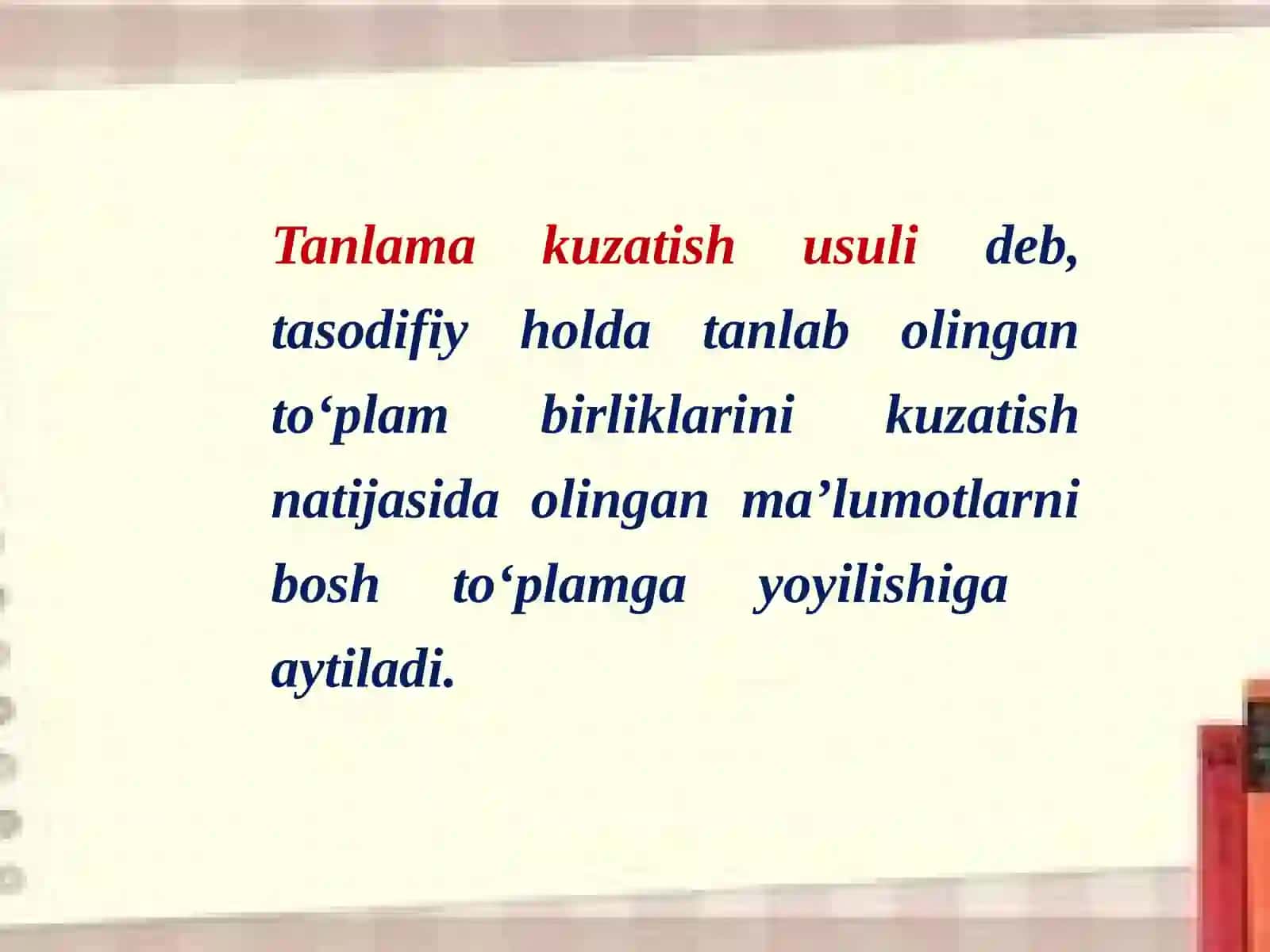 Tanlama kuzatish 2