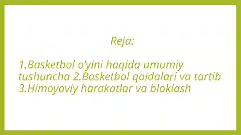 Basketbolsport turi o’yin qoidalari 2