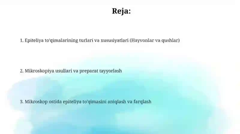 Epiteliya to'qimalari 2