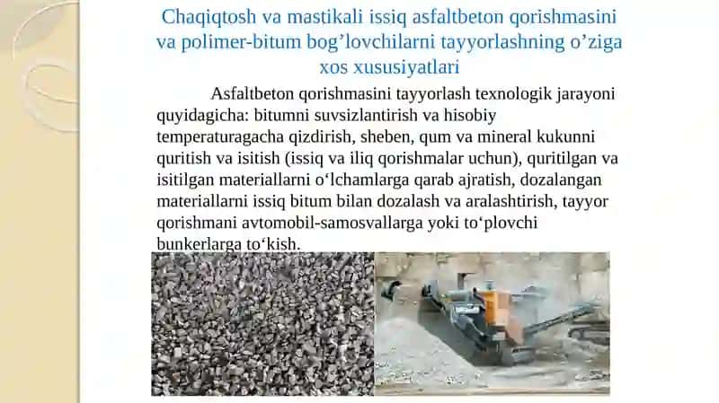 Аsfaltbeton qorishmalarini tayyorlash zavodlari 2
