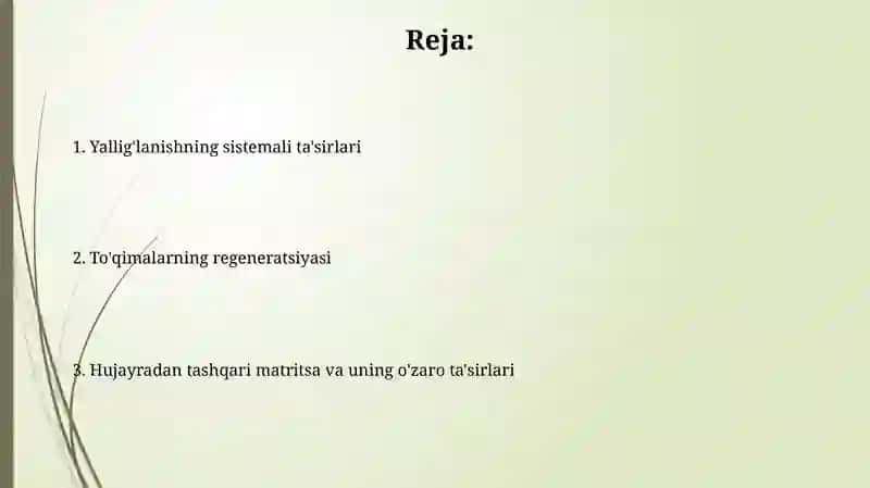ECM regeneratsiyasi va hujayralar 2