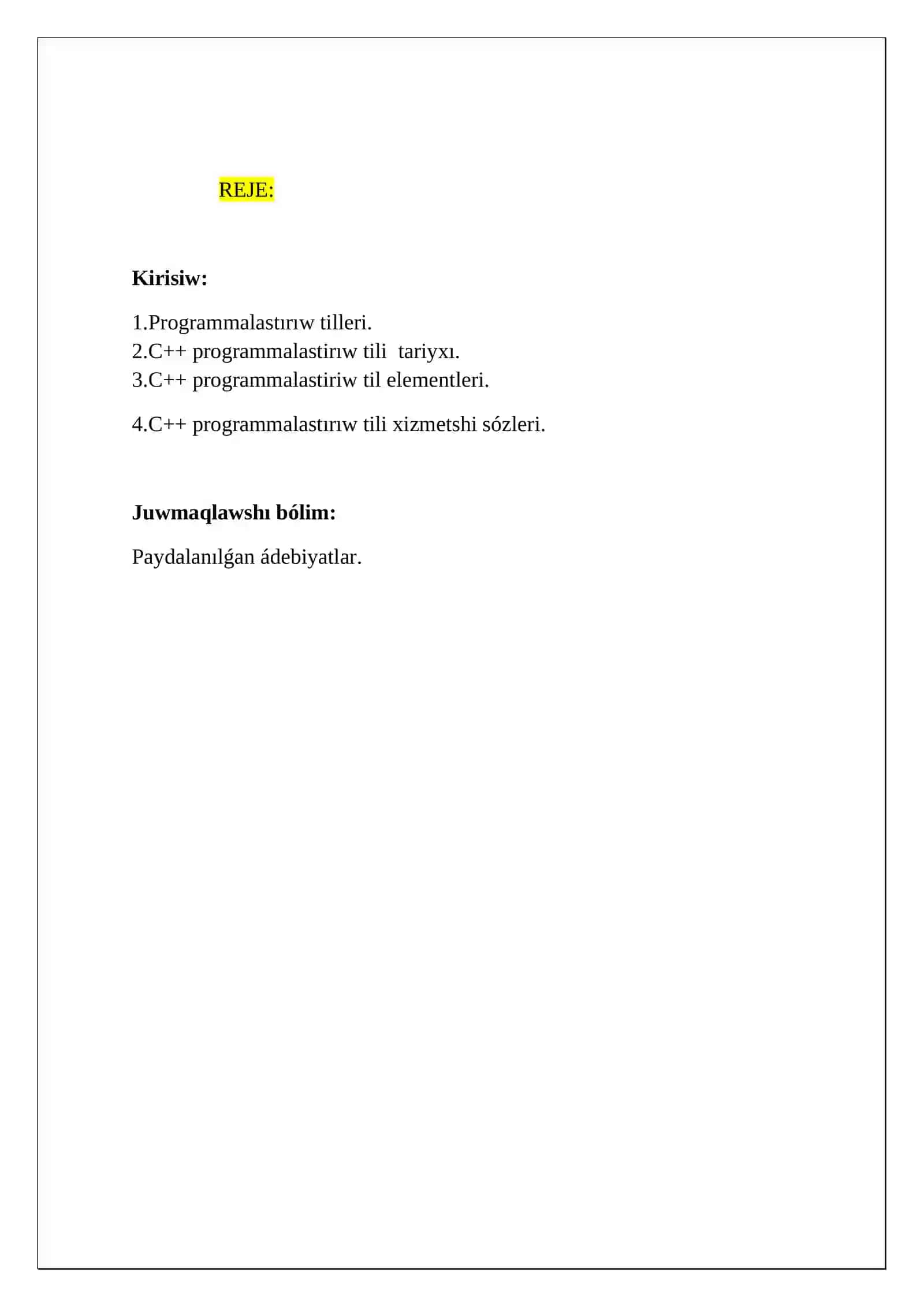 XABAR TEXNOLOGIYALARI HA`M PROCESSLERIN MATEMATIKALIQ MODELLESTIRIW 2
