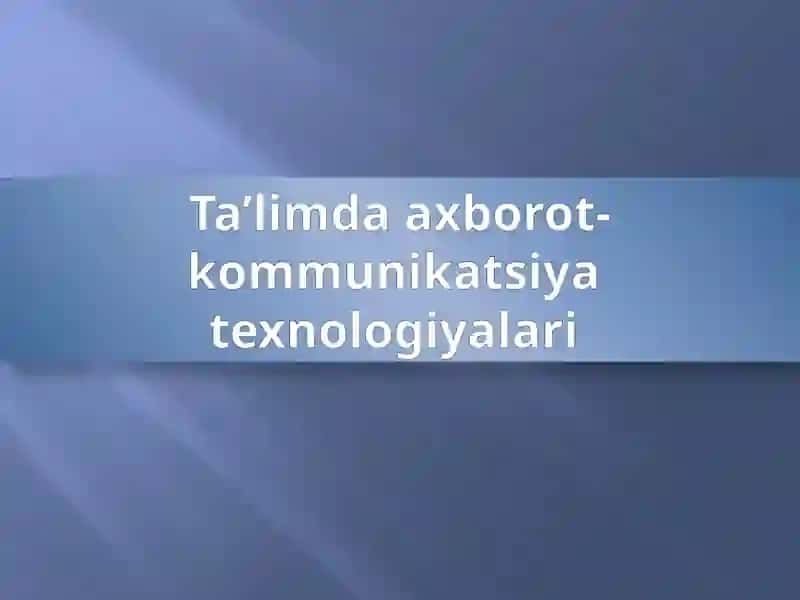 Axborot texnologiyalarining infratuzilmasi 2