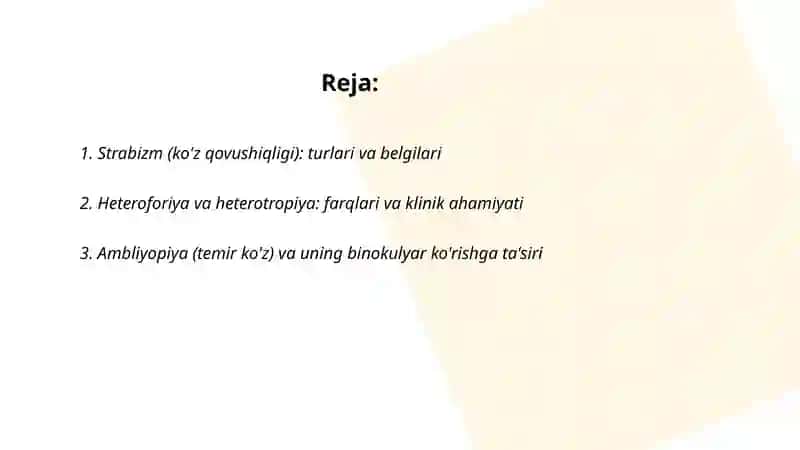 Binokulyar ko'rishning buzilishi 2