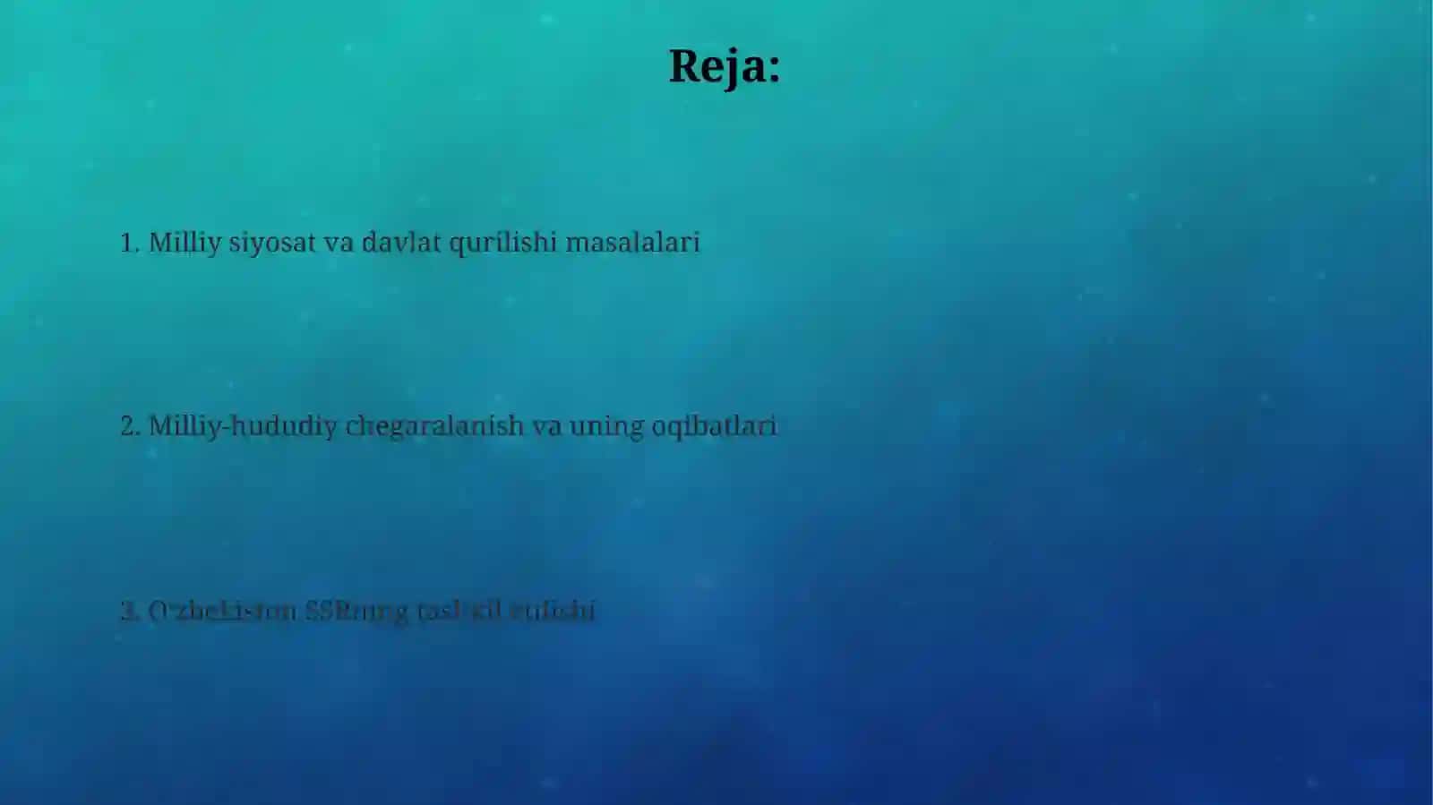 O`rta Osiyoda milliy-hududiy chegaralanish: muammovayechimlar 2