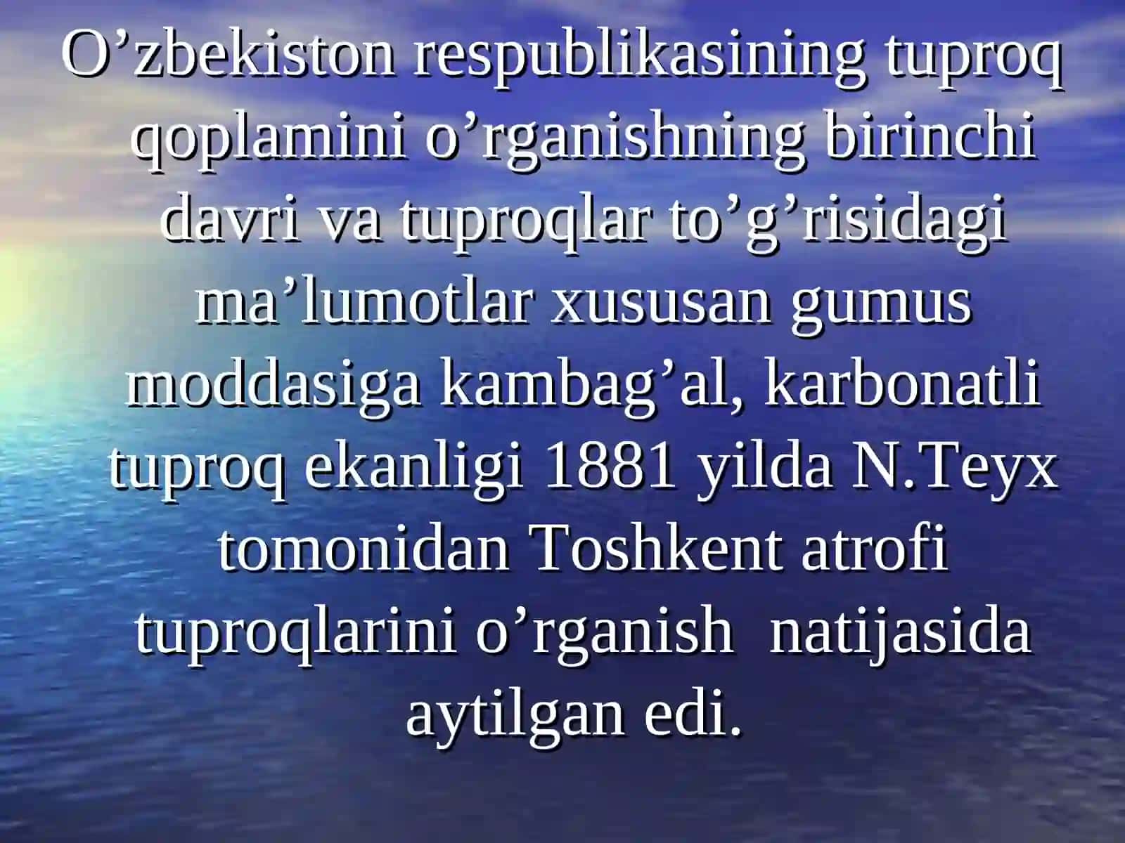 O’zbekistonda tuproqlar geografiyasining rivojlanishi 2