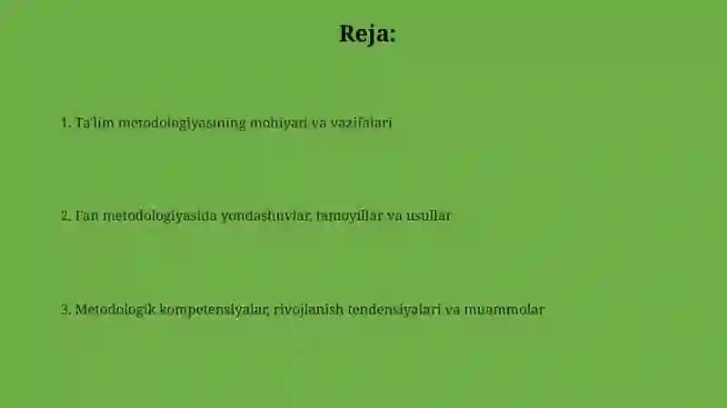 Ta'lim metodologiyasi 2