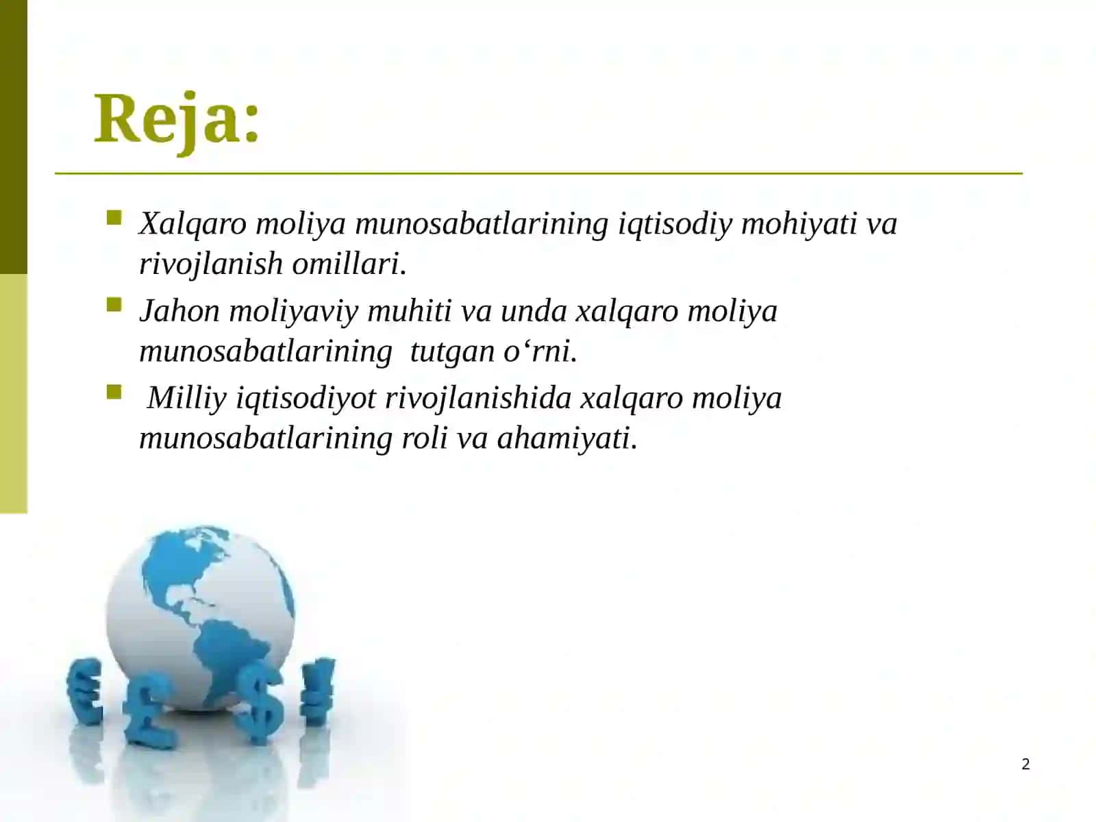 Jahon iqtisodiyotidagi xalqaro moliya munosabatlarining roli 2