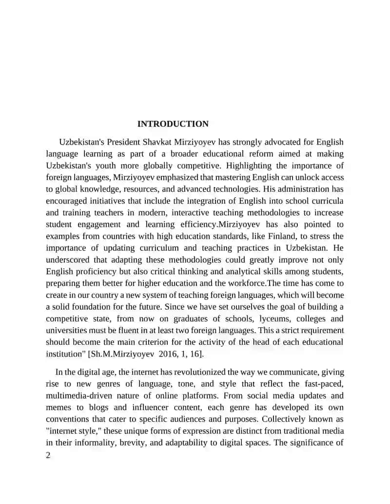 Internet Style and its Genres (Comparative Analysis of Genres) Course Paper 2