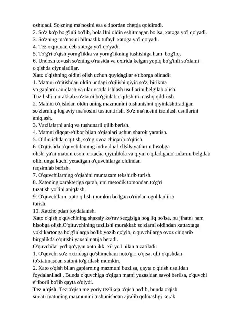 O'qish malakasi haqida tushuncha 2