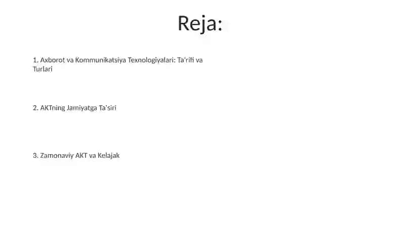 Axborot va Kommunikatsiya Texnologiyalari 2
