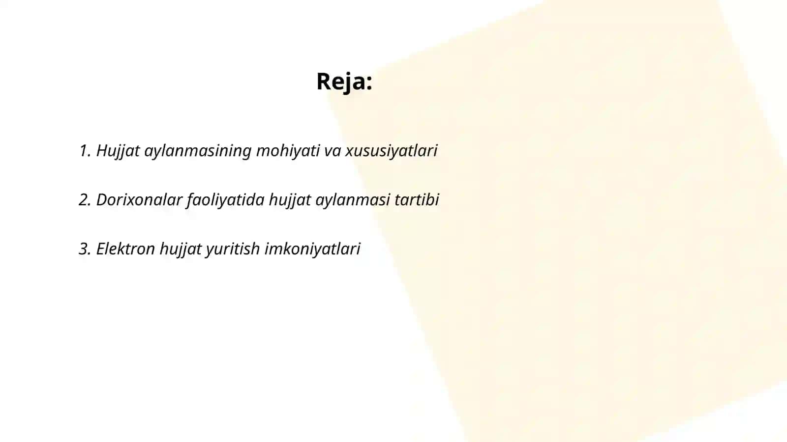 Hujjat aylanmasining mohiyati va xususiyatlari 2