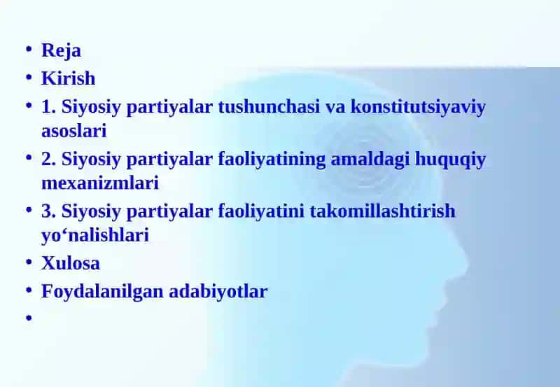 Siyosiy partiyalar faoliyatini takomillashtirish 2