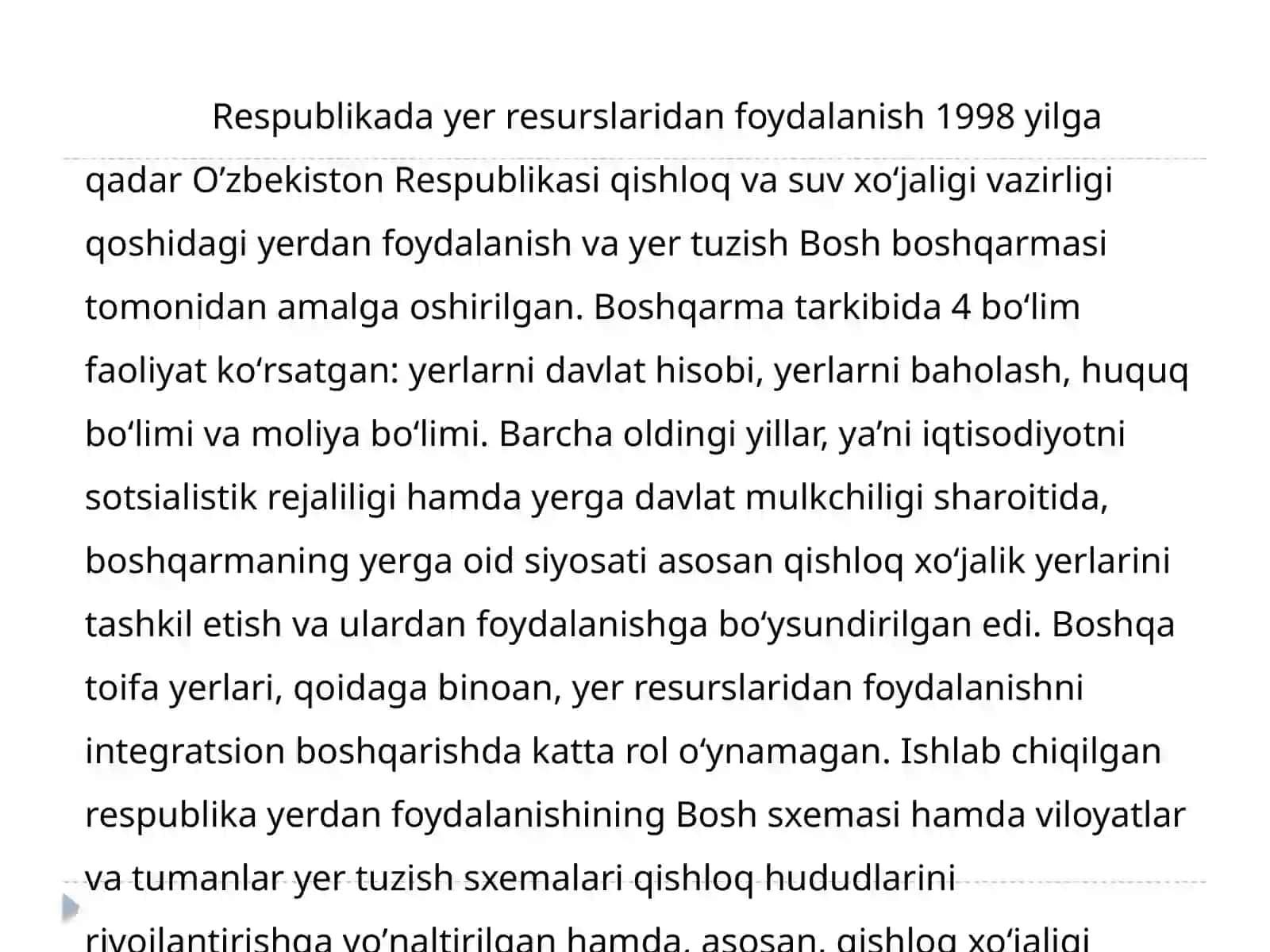 YER RESURSLАRINI BOSHQАRISHNING RIVOJLАNISH BOSQICHLАRI 2