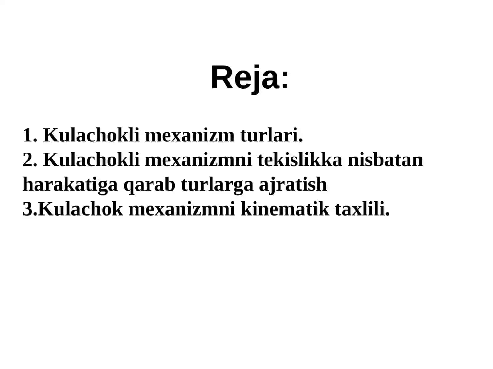 Kulachokli mexanizmlar 2