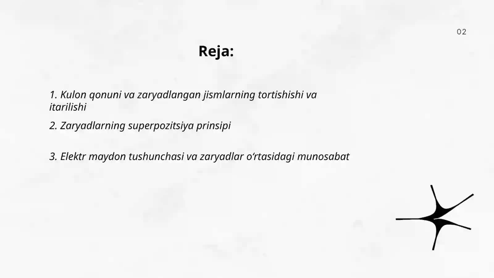 Zaryadlangan jismlarning o'zaro ta‘sirlashuvi 2