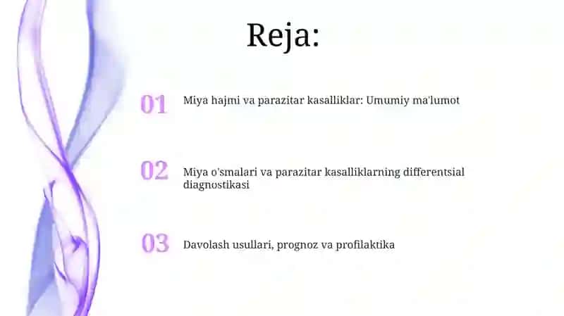 Miya hajmi va parazitar kasalliklar 2