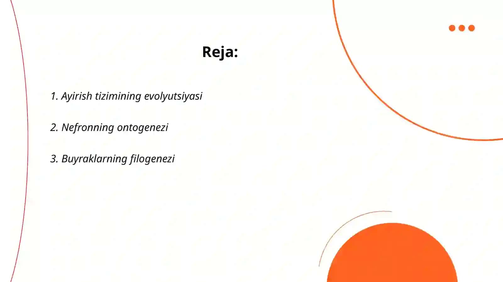Ayirish tizimi ontofilogenizi 2