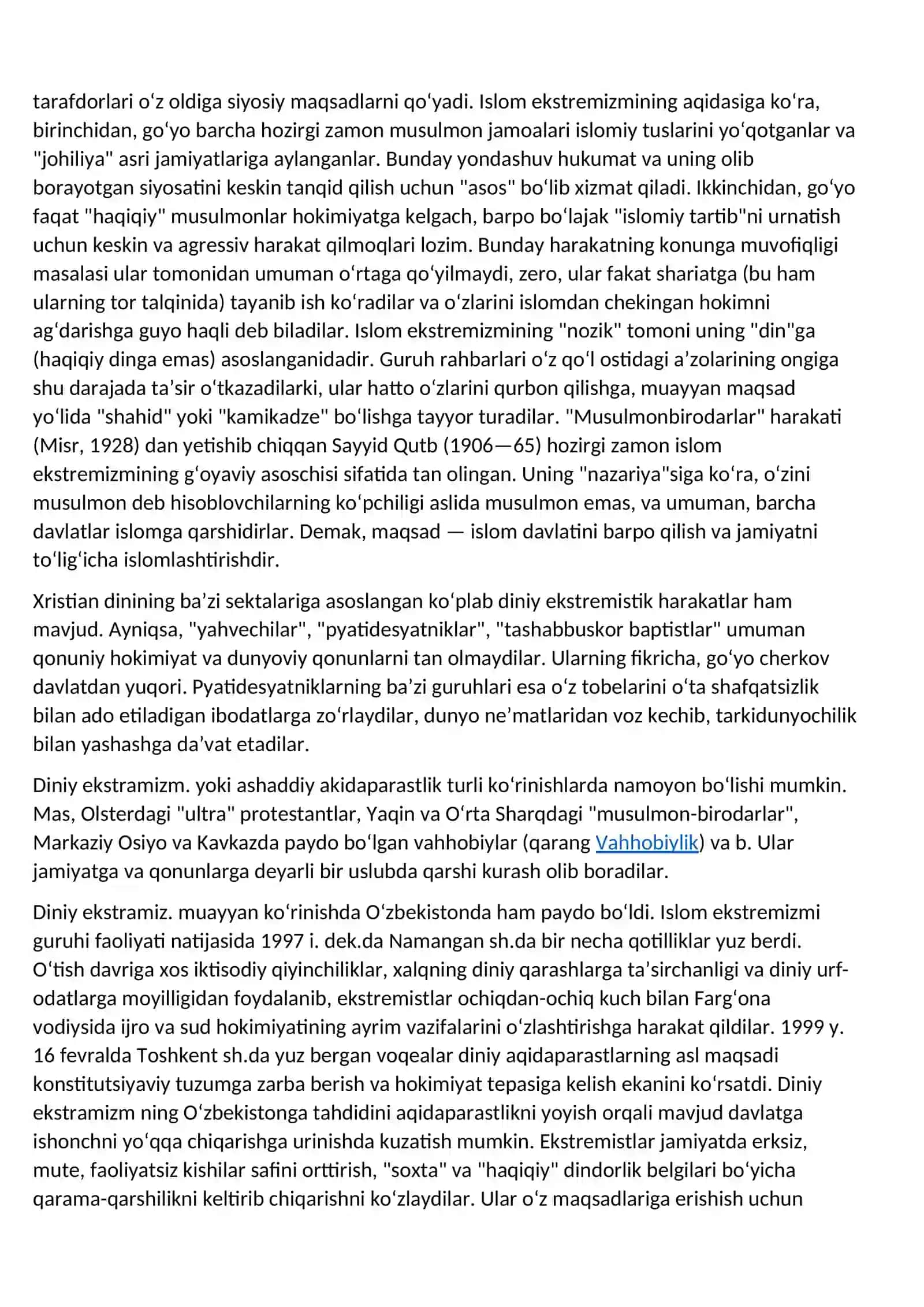 Diniy Mutassiblik (fanatizm) nima? 2