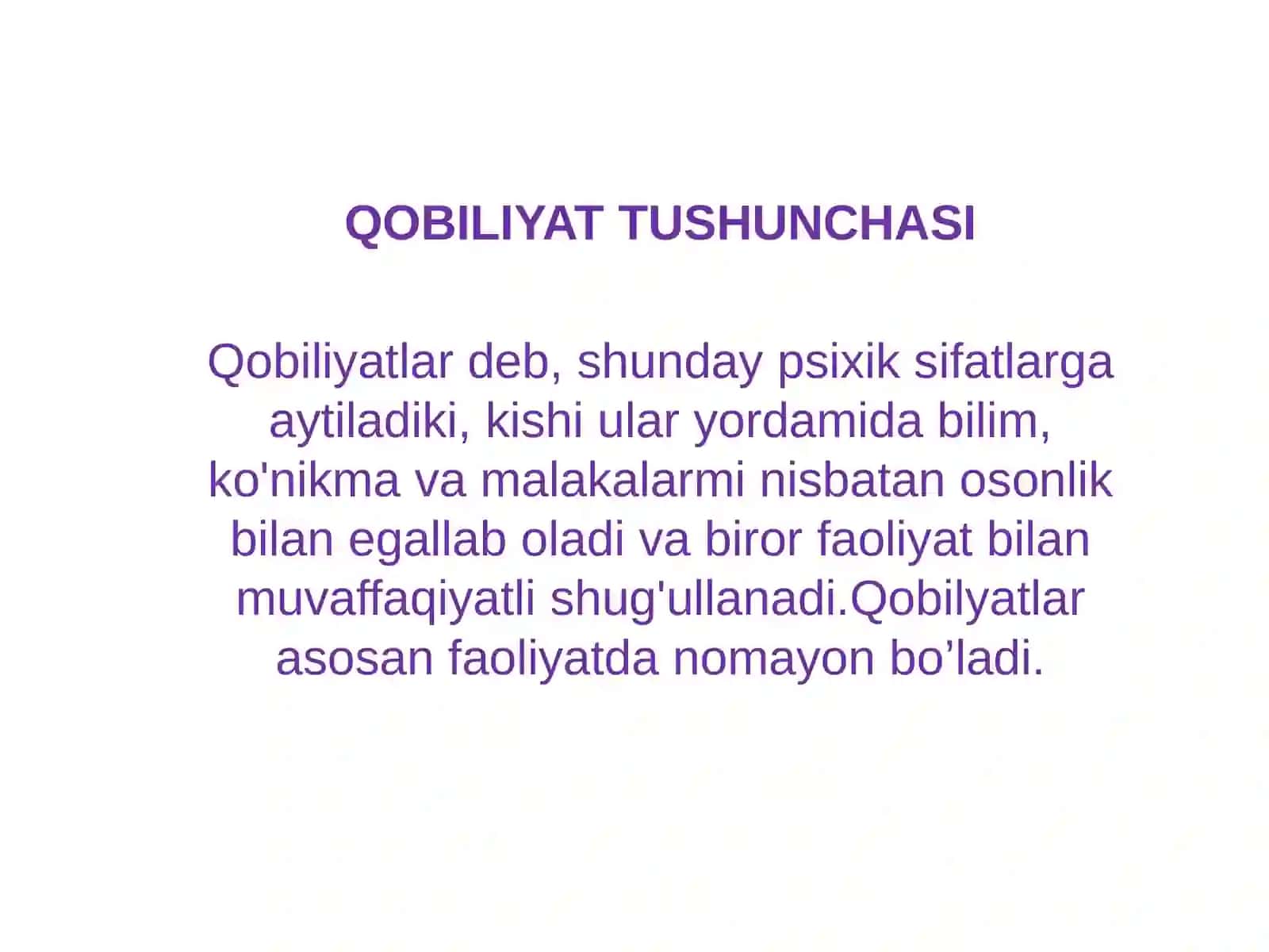 QOBILIYAT TUSHUNCHASI 2
