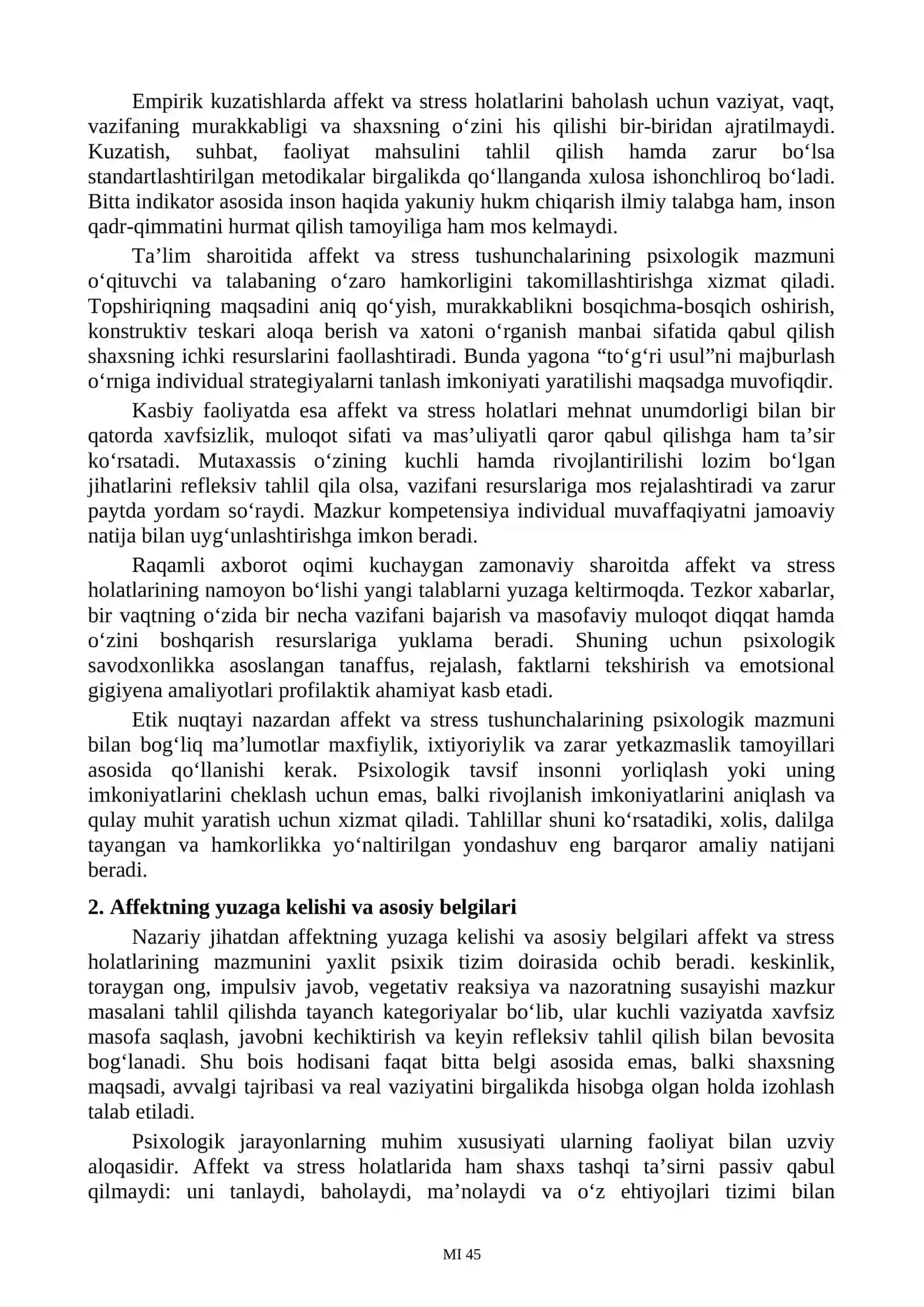 Affekt va stress (jiddiylik) holatlari 2