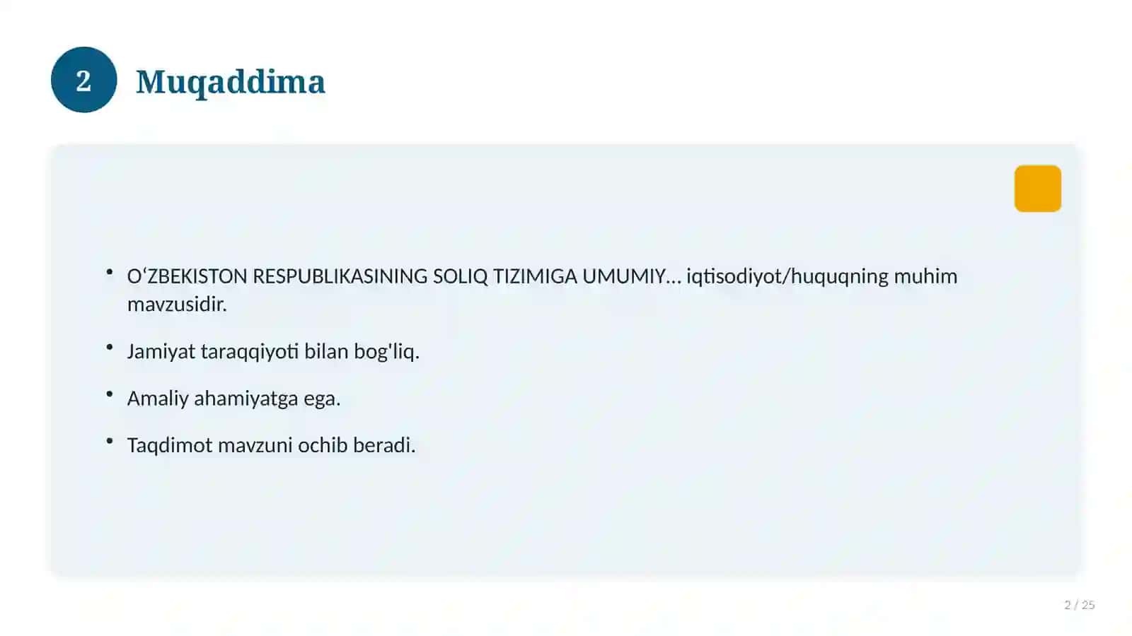 OʻZBEKISTON RESPUBLIKASINING SOLIQ TIZIMIGA UMUMIY TAVSIF 2