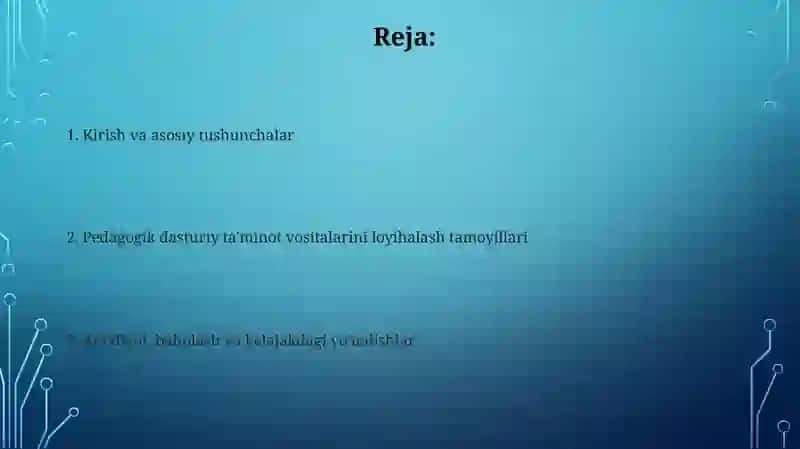 Pedagogik dasturiy ta'minot vositalarini loyihalash 2