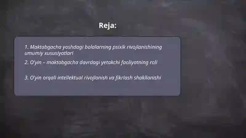 Maktabgacha yoshdagi bolalarning psixik rivojlanishi va yetakchi faoliyati 2