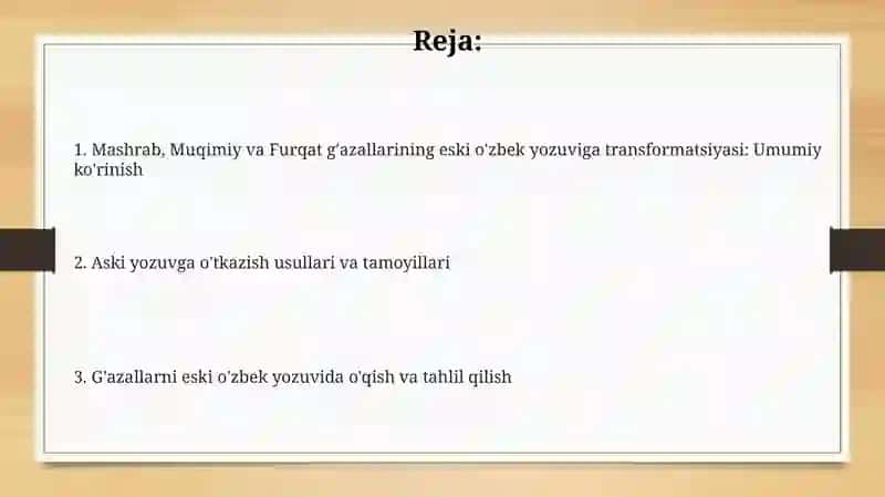 Mashrab, Muqimiy, Furqat g'azallarining Eski O'zbek Yozuvida Transformatsiyasi 2