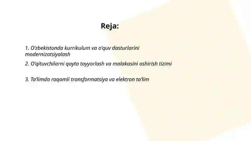 Oʻzbekistonda kurrikulum va oʻquv dasturlarini modernizatsiyalash 2