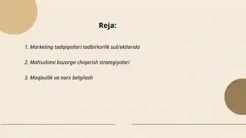 Marketingning faoliyatini tashkil etish 2