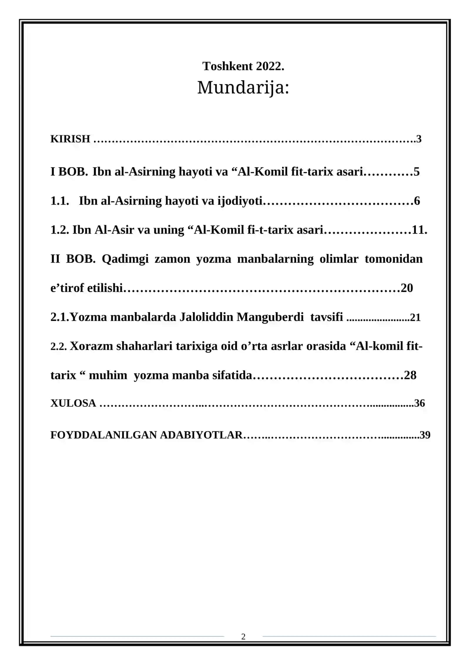 Ibn Al-Asirning “Al-Komil Fit-tarix asari tarixiy manba sifatida 2