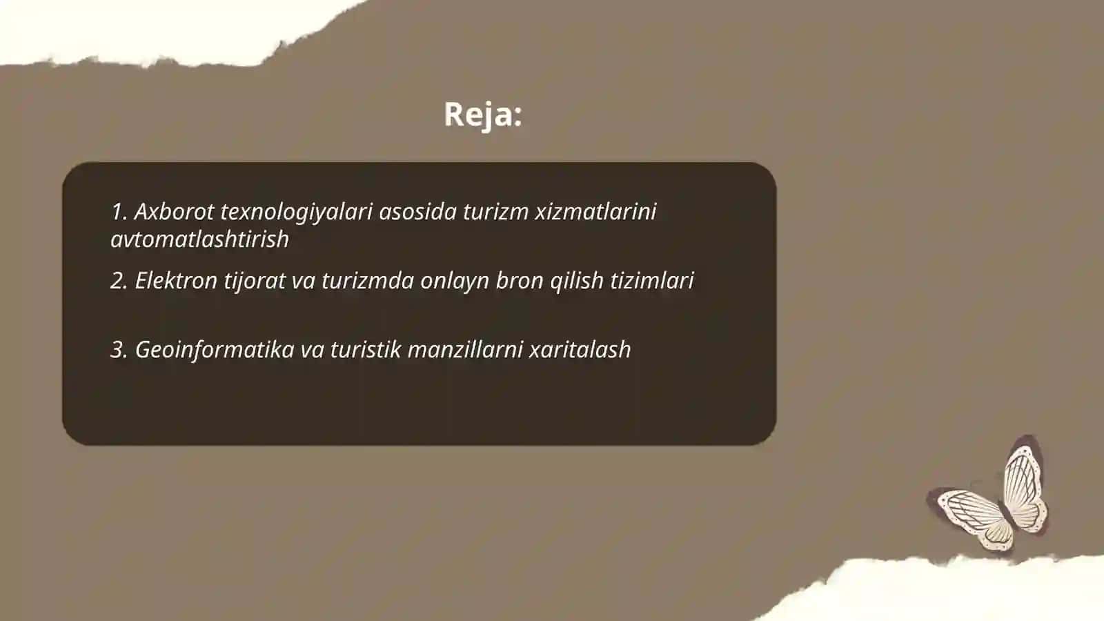 Turizmda Axborot Texnalogyalat Fani 2
