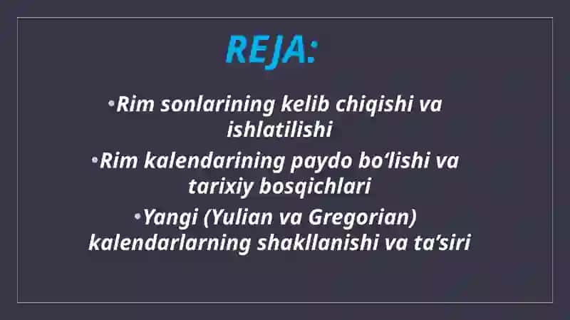 Rim sonlari. Rim kalendarining kelib chiqish tarixi 2